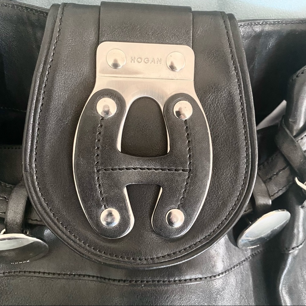 Hogan Black Leather Bucket Bag - Picture 10 of 12